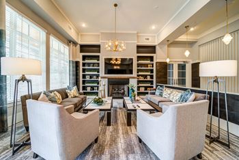 Cozy tv lounge with fireplace
